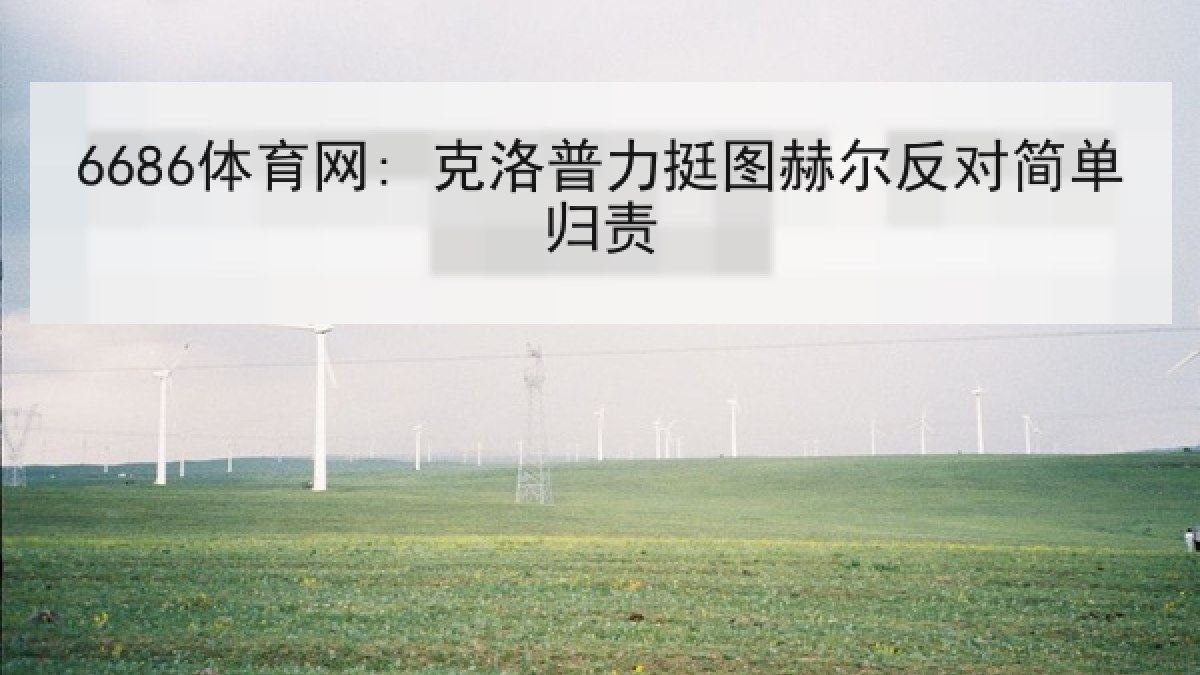 6686体育网: 克洛普力挺图赫尔反对简单归责 6686体育网: 克洛普力挺图赫尔反对简单归责